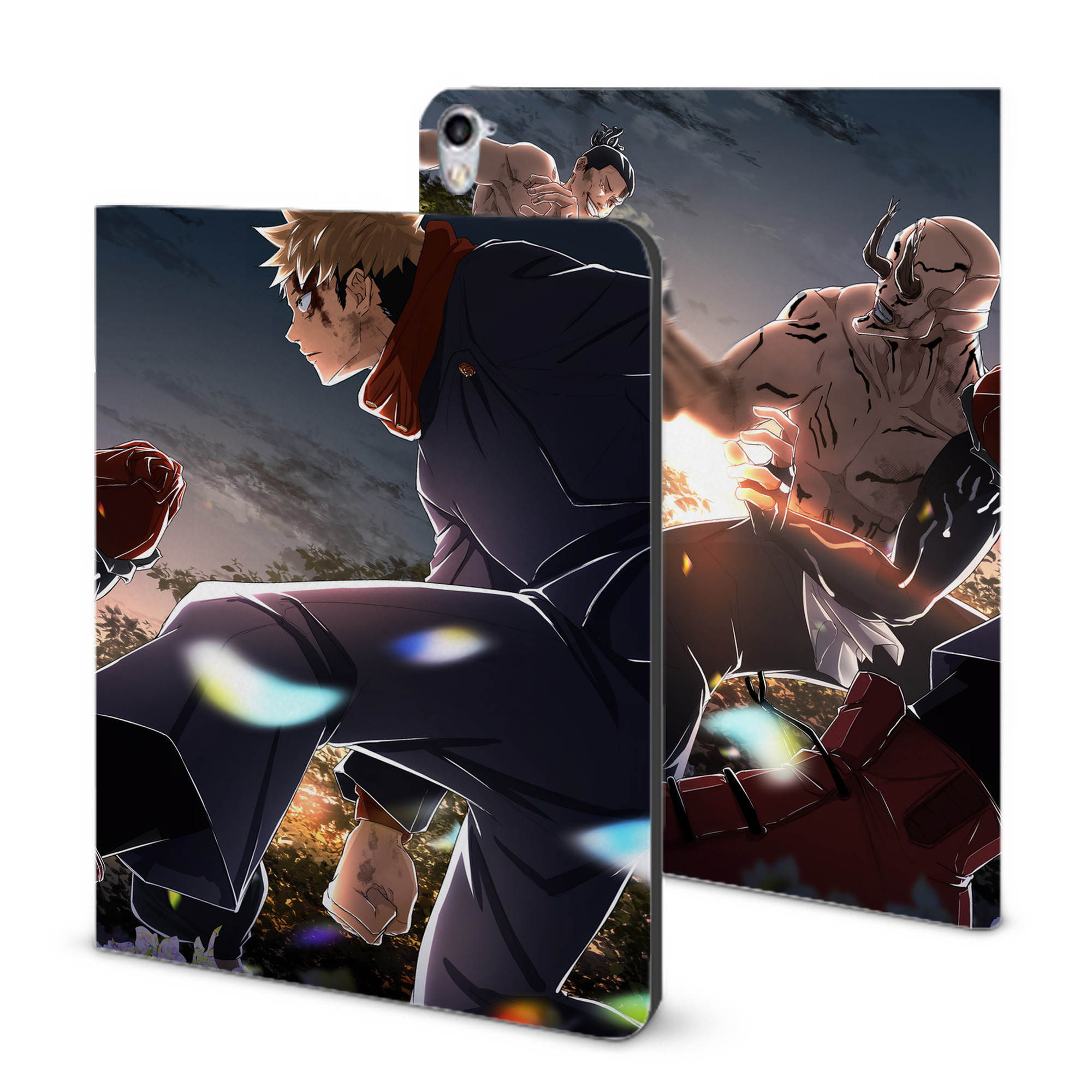 （画像用） 呪術廻戦 Jujutsu Kaisen IPad ケース ブック型 PUレザー TPU 耐衝撃 軽量 薄型 ペン収納なし 全面保護 IPad 各モデル対応